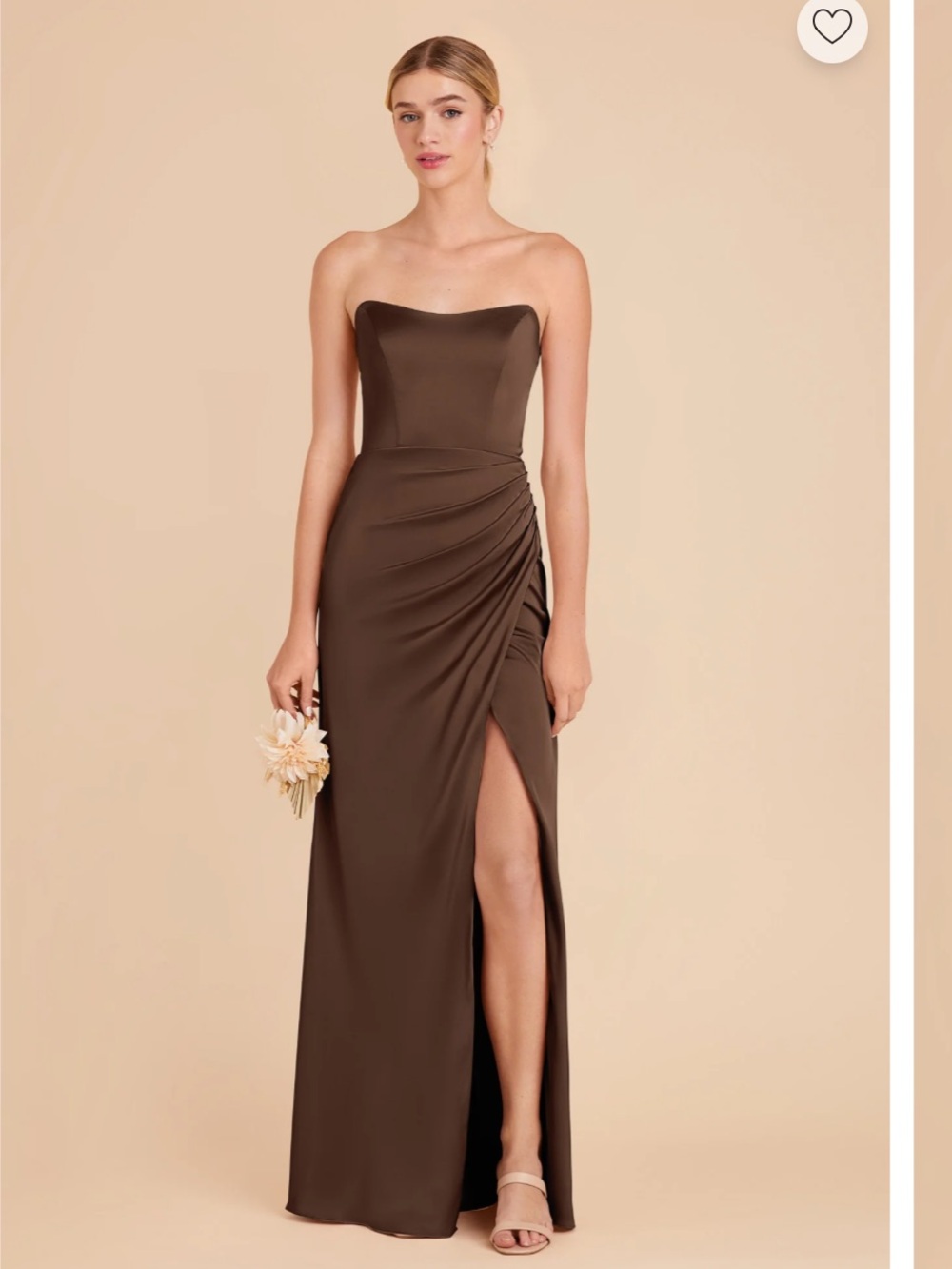 Birdy Grey Anne Dress in matte satin Espresso size medium